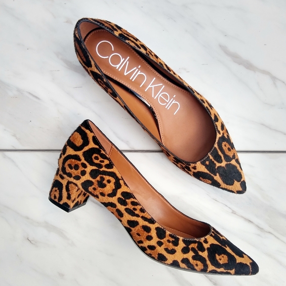 Calvin Klein Shoes - NWOT Clavin Klein Genoveva Leopard Calf Hair Pumps